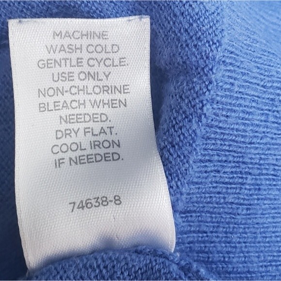 JCP V NECK BLUE/GRAY SWEATER - S - Picture 5 of 8